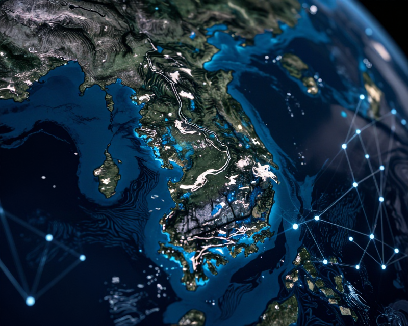 Digital Satellite Map of the Korean Peninsula