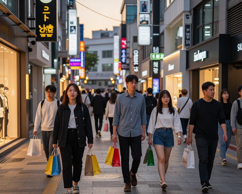 Vibrant Seoul Shopping District