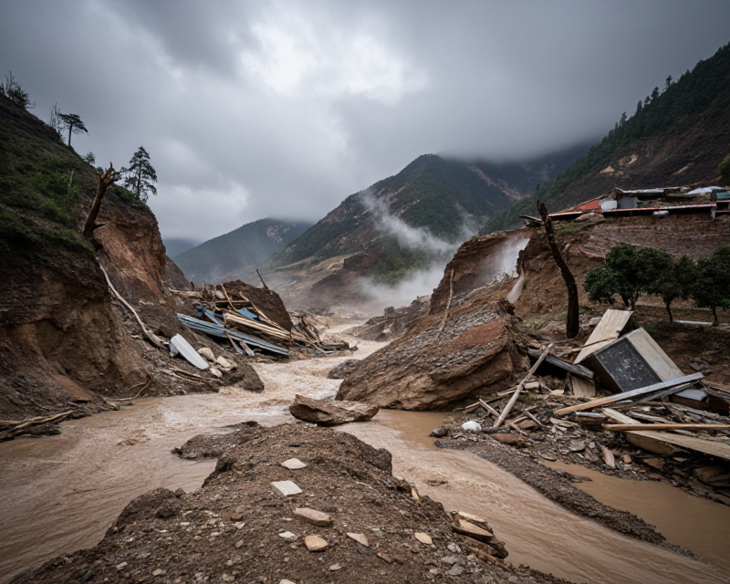 Nepal Flood Scene
