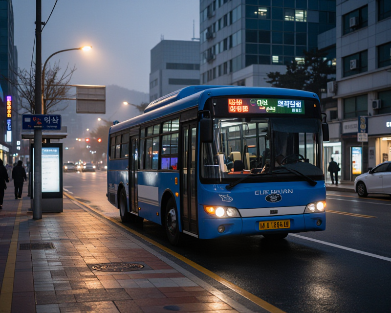 Seoul City Bus at Dawn