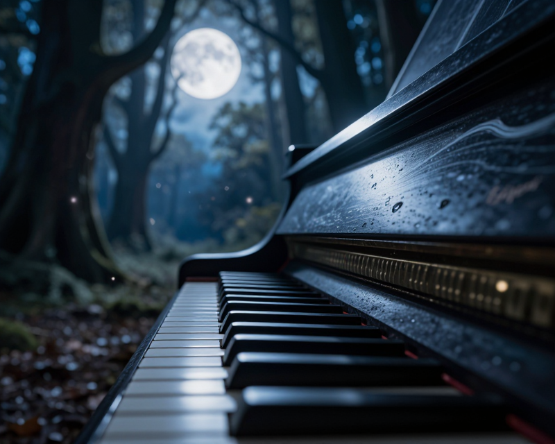 Mystical Piano in Moonlight