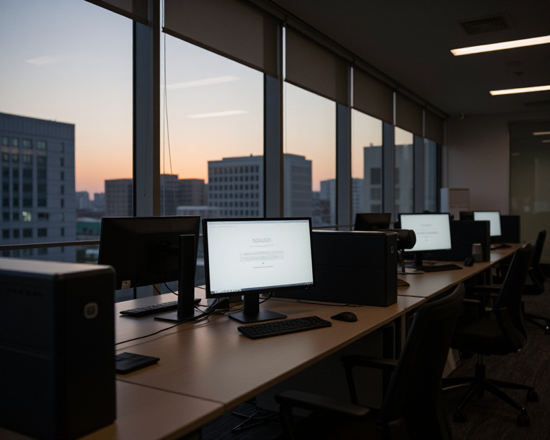 Empty modern office representing Log-out Day