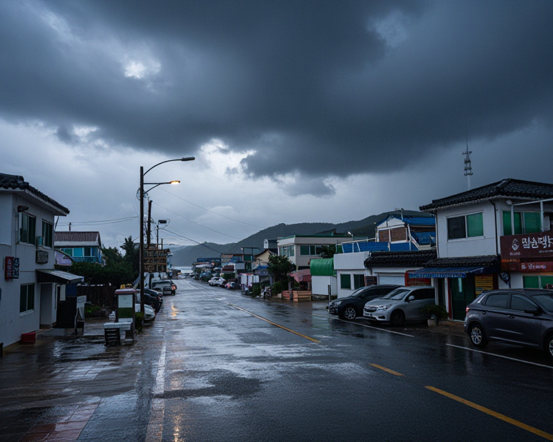 Heavy rain in South Korea