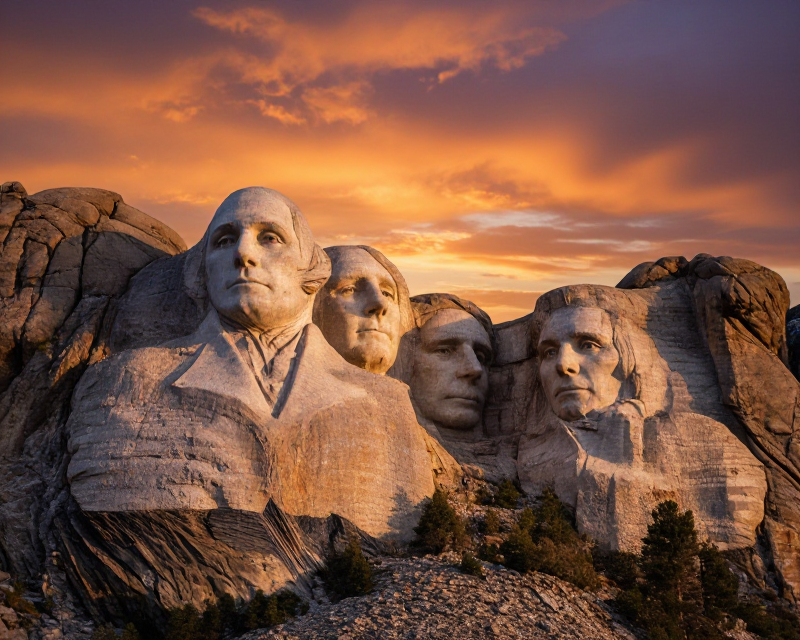 Cinematic Mount Rushmore Monument