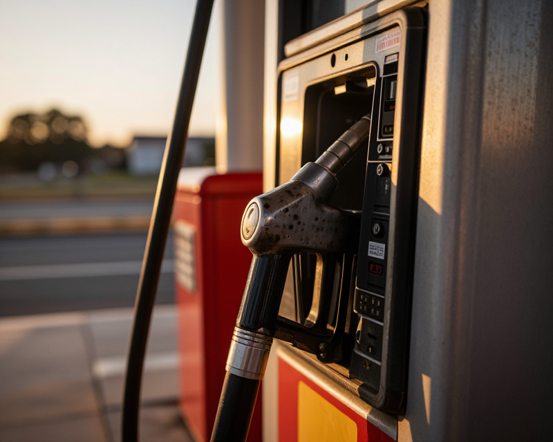 Cinematic Gas Station at Golden Hour