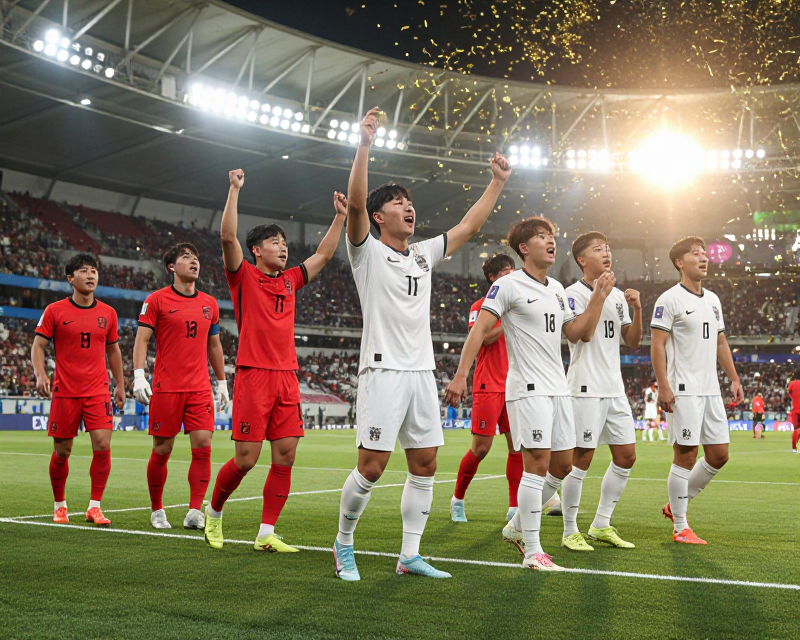 South Korean Football Victory Celebration